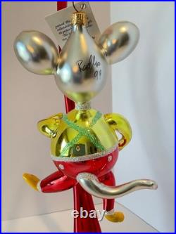 Christopher Radko Italian Glass Ornament TOPO Mouse 94-318-0 Signed by Radko