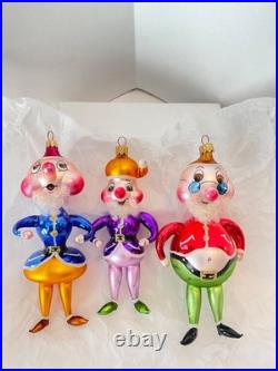 Christopher Radko Italian Glass Ornaments HI HO TRIO 96-056-0 Snow White Dwarfs