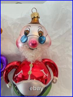 Christopher Radko Italian Glass Ornaments HI HO TRIO 96-056-0 Snow White Dwarfs