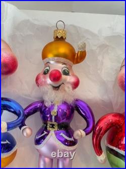 Christopher Radko Italian Glass Ornaments HI HO TRIO 96-056-0 Snow White Dwarfs