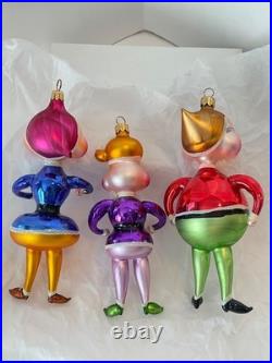 Christopher Radko Italian Glass Ornaments HI HO TRIO 96-056-0 Snow White Dwarfs