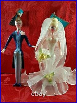 Christopher Radko Italian Glass Ornaments SHE DOES 2007 Bride and Groom