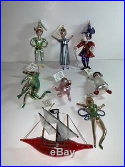 Christopher Radko Italian Ornament Peter Pan EIGHT PIECE Set-NEW with TAGS
