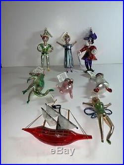 Christopher Radko Italian Ornament Peter Pan EIGHT PIECE Set-NEW with TAGS