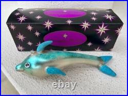 Christopher Radko Italian RARE Blue Bottlenose Dolphin beach Ornament