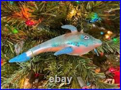 Christopher Radko Italian RARE Blue Bottlenose Dolphin beach Ornament