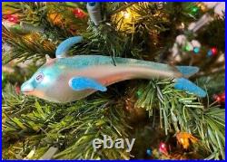 Christopher Radko Italian RARE Blue Bottlenose Dolphin beach Ornament