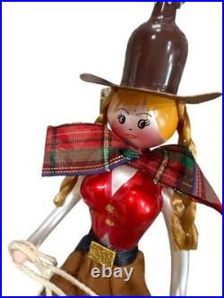 Christopher Radko Italian Rodeo Sweetheart Cowgirl Ornament 1011950 Rare 2005