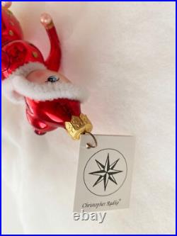 Christopher Radko Italian Sparkling Red Ice Skater Ornament Italy, RARE, RETIRED