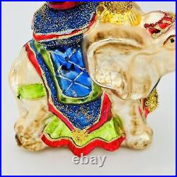 Christopher Radko Jaipur Jetty Elephant With Crown Glass Christmas Ornament 5