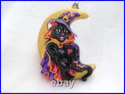 Christopher Radko LUNA SPELL CAT WIZARD/MOON 2006 Halloween Ornament #1011669