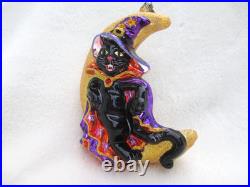 Christopher Radko LUNA SPELL CAT WIZARD/MOON 2006 Halloween Ornament #1011669