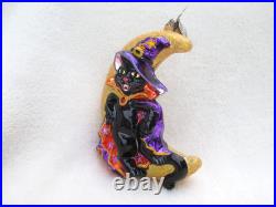 Christopher Radko LUNA SPELL CAT WIZARD/MOON 2006 Halloween Ornament #1011669