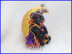 Christopher Radko LUNA SPELL CAT WIZARD/MOON 2006 Halloween Ornament #1011669