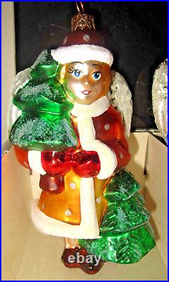 Christopher Radko Lot Set 3 FOREST ANGELS Christmas Ornaments Lim Ed 7,500 + Box
