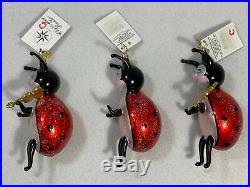 Christopher Radko Lucky Ladybugs Christmas Ornaments EXCELLENT RARE A3836