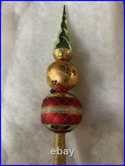 Christopher Radko Luminous Trim Glass Finial Christmas Tree Topper 2007 MPN