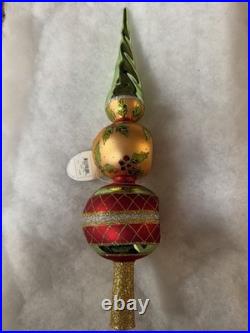 Christopher Radko Luminous Trim Glass Finial Christmas Tree Topper 2007 MPN