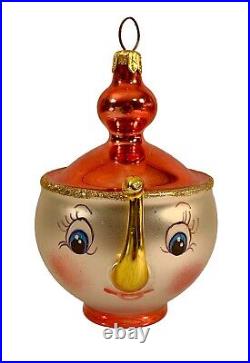 Christopher Radko MRS POTTS TEAPOT Disney BEAUTY & THE BEAST Ornament