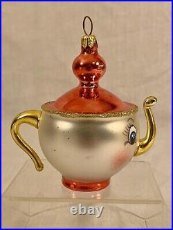 Christopher Radko MRS POTTS TEAPOT Disney BEAUTY & THE BEAST Ornament