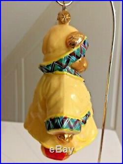 Christopher Radko MUFFY RAINY DAY Ornament Yellow Slicker 1014256 5.5'' tall