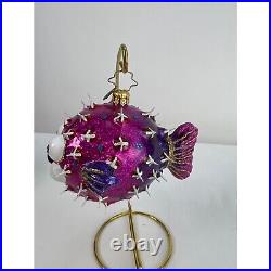 Christopher Radko Macy's PUFF-A-KISS Blow Fish Christmas Ornament RETIRED