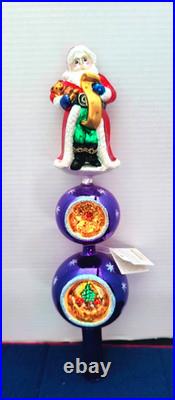 Christopher Radko Making His List Glass Finial