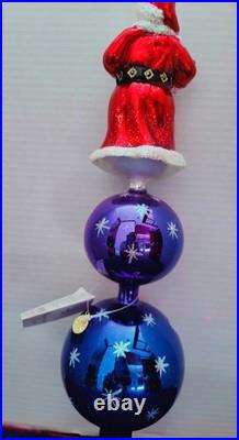 Christopher Radko Making His List Glass Finial