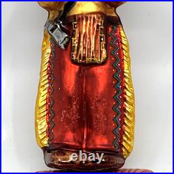 Christopher Radko Me Big Chief Glass Ornament 97 316 0 Indian 8 Tall Vintage