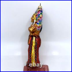 Christopher Radko Me Big Chief Glass Ornament 97 316 0 Indian 8 Tall Vintage