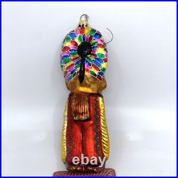 Christopher Radko Me Big Chief Glass Ornament 97 316 0 Indian 8 Tall Vintage
