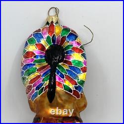 Christopher Radko Me Big Chief Glass Ornament 97 316 0 Indian 8 Tall Vintage