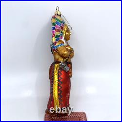 Christopher Radko Me Big Chief Glass Ornament 97 316 0 Indian 8 Tall Vintage