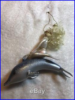 Christopher Radko Mermaid On Dolphin Vintage Ornament