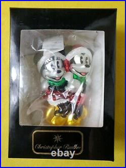 Christopher Radko Mickey Minnie Mouse HOLIDAY SKATERS Christmas Ornament NIB