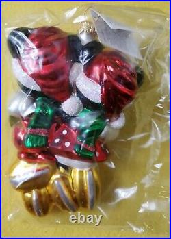 Christopher Radko Mickey Minnie Mouse HOLIDAY SKATERS Christmas Ornament NIB