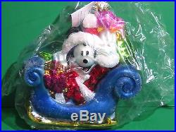 Christopher Radko Mickey's Sleigh Ride 1997 Ornament SEALED never been displayed