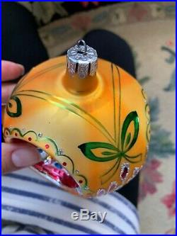 Christopher Radko Midas Touch Reflector Glass Ball Christmas Ornament