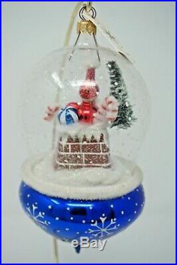 Christopher Radko Midnight Visit Santa Snowglobe Italian Glass Ornament 96-023-0