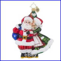 Christopher Radko Mr. & Mrs. Mistletoe Santa Claus Christmas Ornament
