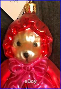 Christopher Radko Muffy Little Red Riding Hood Bear 2004 Christmas Ornament