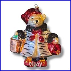 Christopher Radko Muffy Zebra Bloomingdale's Shopper Bear Ornament 3010265 RARE