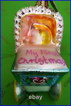 Christopher Radko My First Christmas Girl Glass Ornament