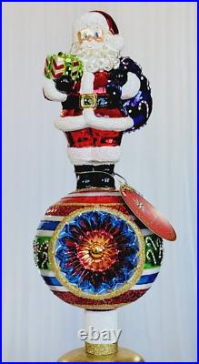 Christopher Radko NEW 12.75 Reflection From Top Santa Finial Christmas Topper
