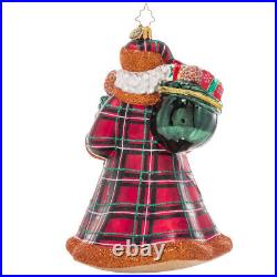 Christopher Radko NEW PERFECTLY PLAID SANTA Christmas Ornament 1021019