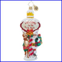 Christopher Radko NEW WELCOME HOME SANTA 5.75 Glass Christmas Ornament