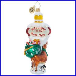 Christopher Radko NEW WELCOME HOME SANTA 5.75 Glass Christmas Ornament