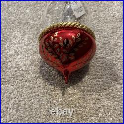 Christopher Radko Nativity Snow Fall Red Snow Globe Christmas Ornament New Withtag