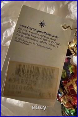 Christopher Radko Nick's Retriever Glass Ornament Santa Dog 1010406 HTF RARE