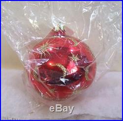 Christopher Radko Ornament Celestial Red Ball NIB (R7) SEALED